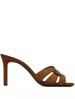 Saint Laurent мюли Tribute 85, коричневый