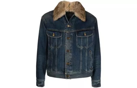 SAINT LAURENT Мужская джинсовая куртка, цвет Blue