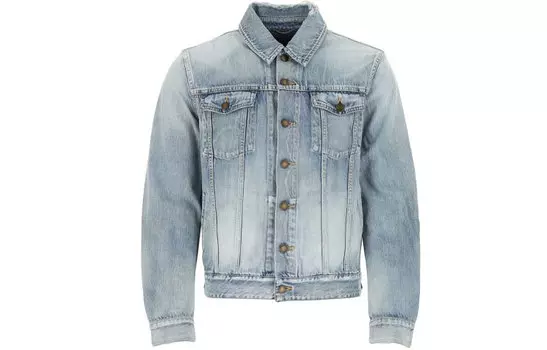 SAINT LAURENT Мужская джинсовая куртка, цвет Blue