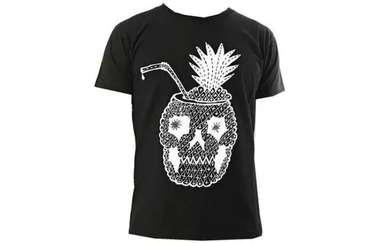 Футболка мужская Saint Laurent с принтом ананаса, черный