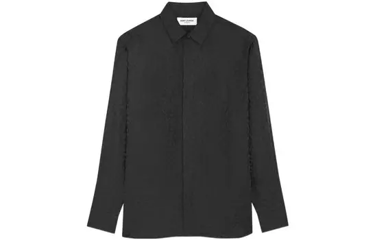 Рубашка мужская Saint Laurent с узором, серо-черный