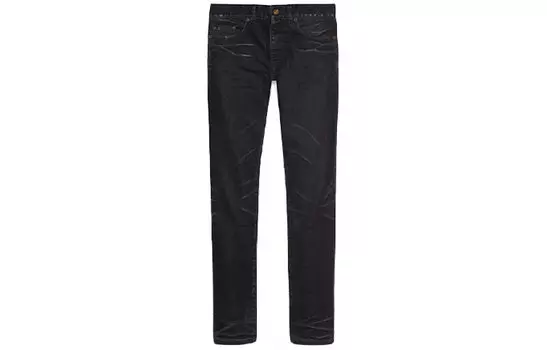 Джинсы мужские Saint Laurent с мятым эффектом, черный