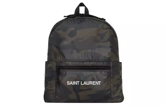 SAINT LAURENT Нейлоновый рюкзак мужской, цвет хаки камуфляж