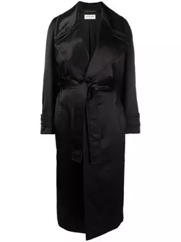 Saint Laurent однобортное пальто с заостренными лацканами, черный