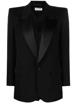Saint Laurent однобортный блейзер, черный