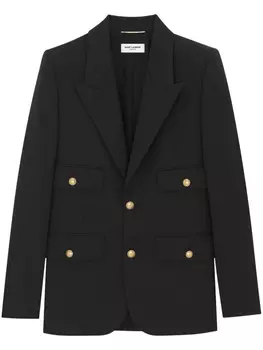 Saint Laurent однобортный блейзер, черный