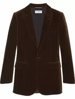 Saint Laurent однобортный блейзер, коричневый