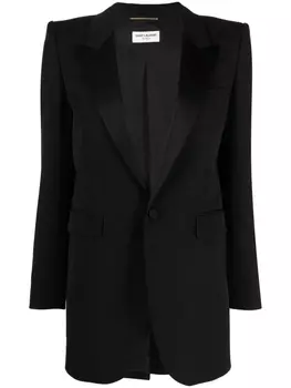 Saint Laurent однобортный блейзер с заостренные лацканы, черный