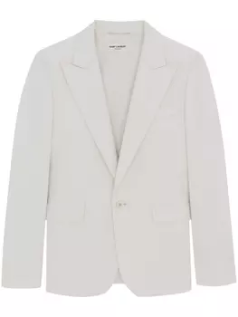Saint Laurent однобортный пиджак из вирджинской шерсти, белый