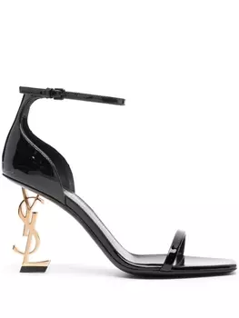 Saint Laurent Opyum 85mm patent-leather sandals, черный