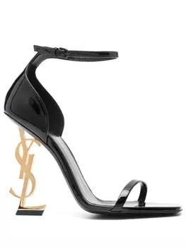 Saint Laurent Opyum 85mm patent-leather sandals, черный
