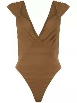 Saint Laurent перекрещенный комбинезон, коричневый