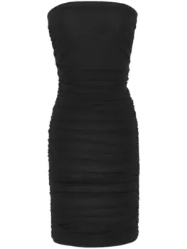 Saint Laurent платье мини без бретелей, черный
