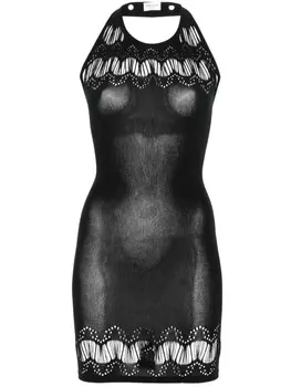 Saint Laurent платье мини с вырезами, черный