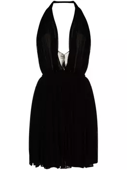 Saint Laurent платье мини с вырезом халтер, черный