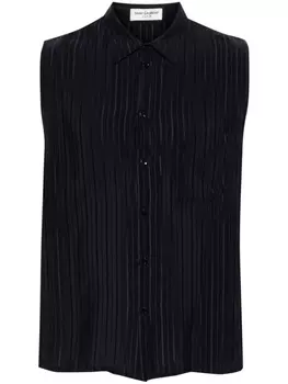 Saint Laurent полосатая рубашка без рукавов, синий