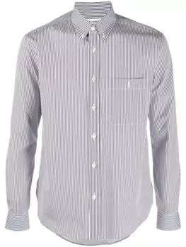 Saint Laurent полосатая рубашка на пуговицах, синий