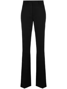 Saint Laurent полосатые брюки прямого кроя, черный