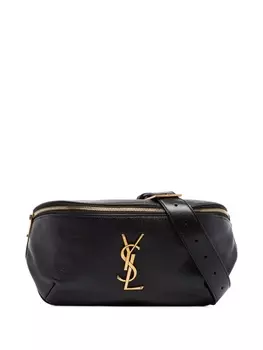 Saint Laurent поясная сумка с декором Monogram, черный