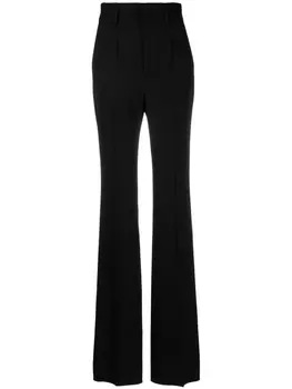 Saint Laurent прямые брюки с завышенной талией, черный