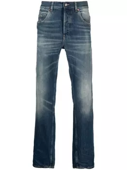 Saint Laurent прямые джинсы средней посадки, синий