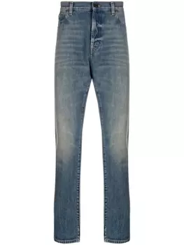 Saint Laurent прямые джинсы средней посадки, синий