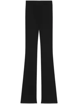 Saint Laurent расклешенные брюки в рубчик, черный