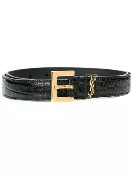 Saint Laurent ремень Monogram, черный