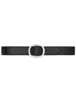 Saint Laurent ремень с гравированным логотипом, черный