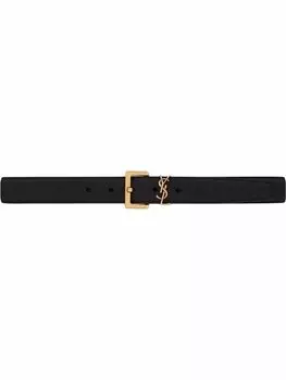 Saint Laurent ремень с монограммой, черный