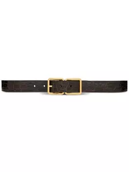 Saint Laurent ремень с пряжкой, коричневый