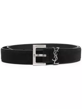 Saint Laurent ремень с пряжкой-логотипом, черный
