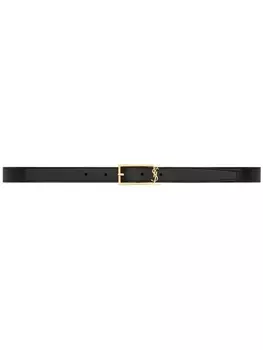 Saint Laurent ремень с пряжкой-логотипом, черный