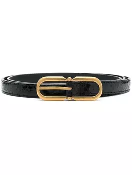 Saint Laurent ремень с пряжкой в форме подковы, черный