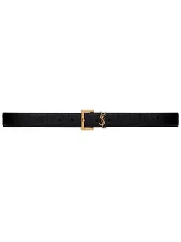 Saint Laurent ремень с тиснением, черный