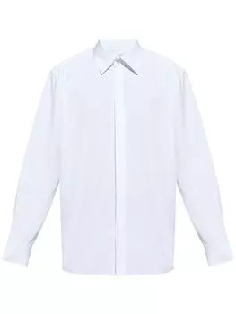 Saint Laurent рубашка из хлопкового поплина, белый