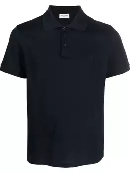 Saint Laurent рубашка поло с короткими рукавами, синий