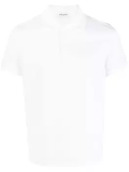 Saint Laurent рубашка поло с вышитым логотипом, белый