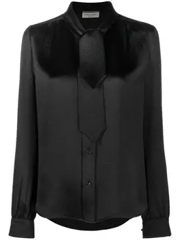 Saint Laurent рубашка с длинными рукавами, черный