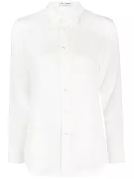 Saint Laurent рубашка с классическим воротником, белый