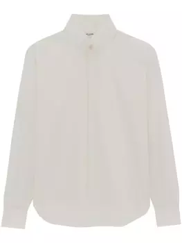 Saint Laurent рубашка с классическим воротником, нейтральный цвет