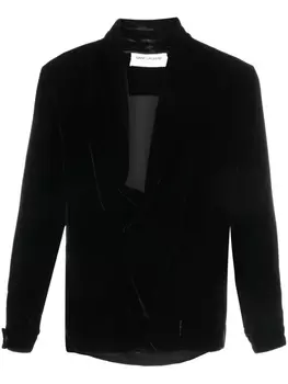 Saint Laurent рубашка с воротником-хомутом, черный