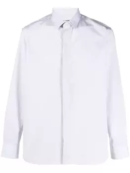 Saint Laurent рубашка в тонкую полоску, белый