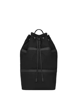 Saint Laurent рюкзак Rive Gauche с тисненым логотипом, черный