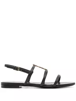 Saint Laurent сандалии Cassandra с логотипом, черный