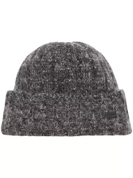 Saint Laurent шапка бини с логотипом, серый