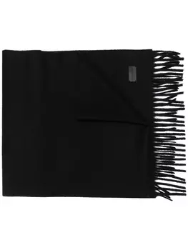 Saint Laurent шарф с бахромой, черный