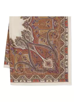 Saint Laurent шарф с принтом пейсли и бахромой, красный