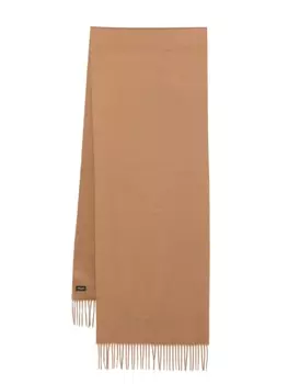 Saint Laurent шарф с вышитым логотипом, коричневый