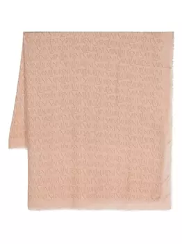 Saint Laurent шарф с жаккардовым логотипом, коричневый